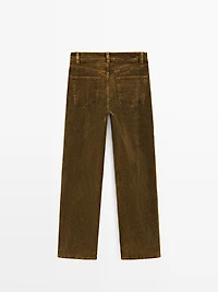 Pantalon straight sulfurous dye en velours côtelé