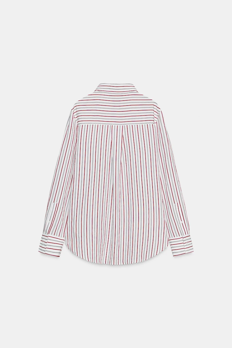 CHEMISE OVERSIZE EN POPELINE RAYÉE