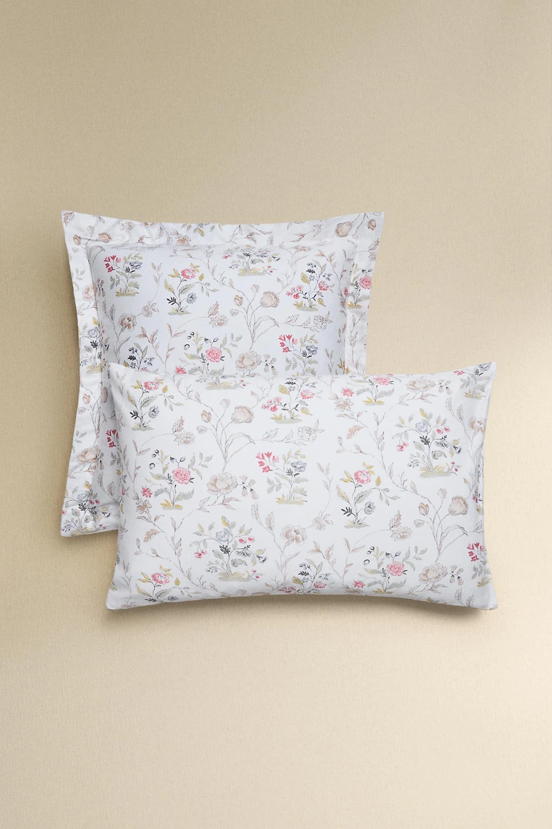 FLORAL SATEEN PILLOWCASE