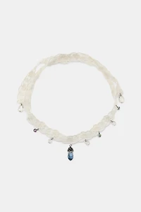 FABRIC JEWELED CHOKER