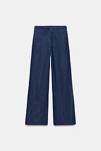 LINEN BLEND STRAIGHT LEG PANTS