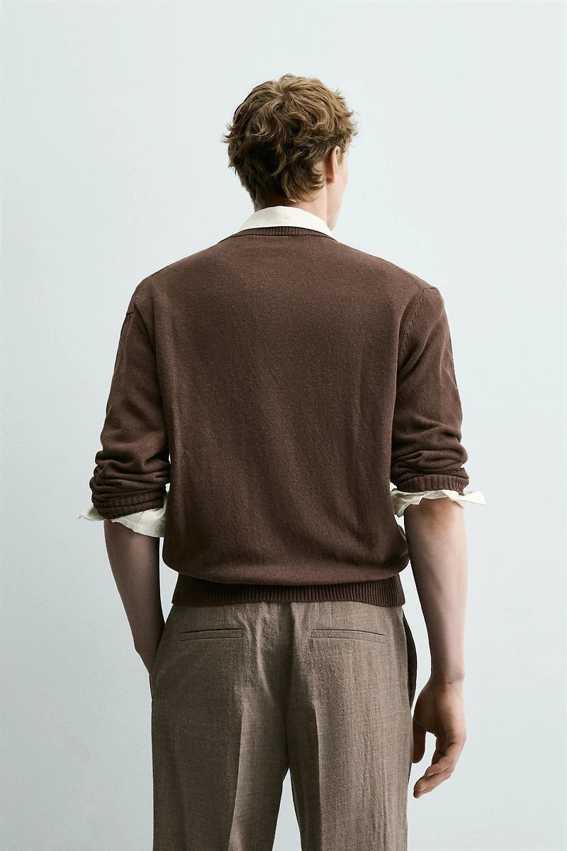 LINEN - COTTON BLEND CARDIGAN