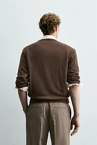 LINEN - COTTON BLEND CARDIGAN
