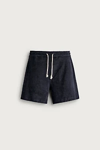SHORT RELAXED FIT EN VELOURS BOUCLÉ