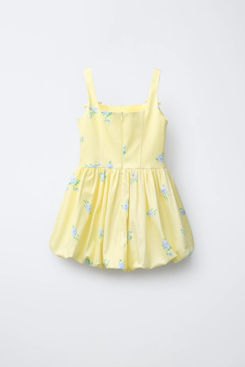 FLORAL BUBBLE HEM DRESS