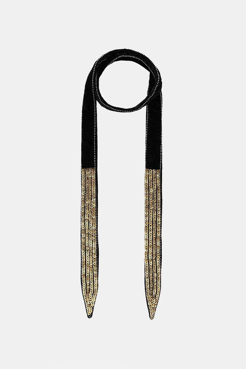VELVET SEQUIN BANDANA