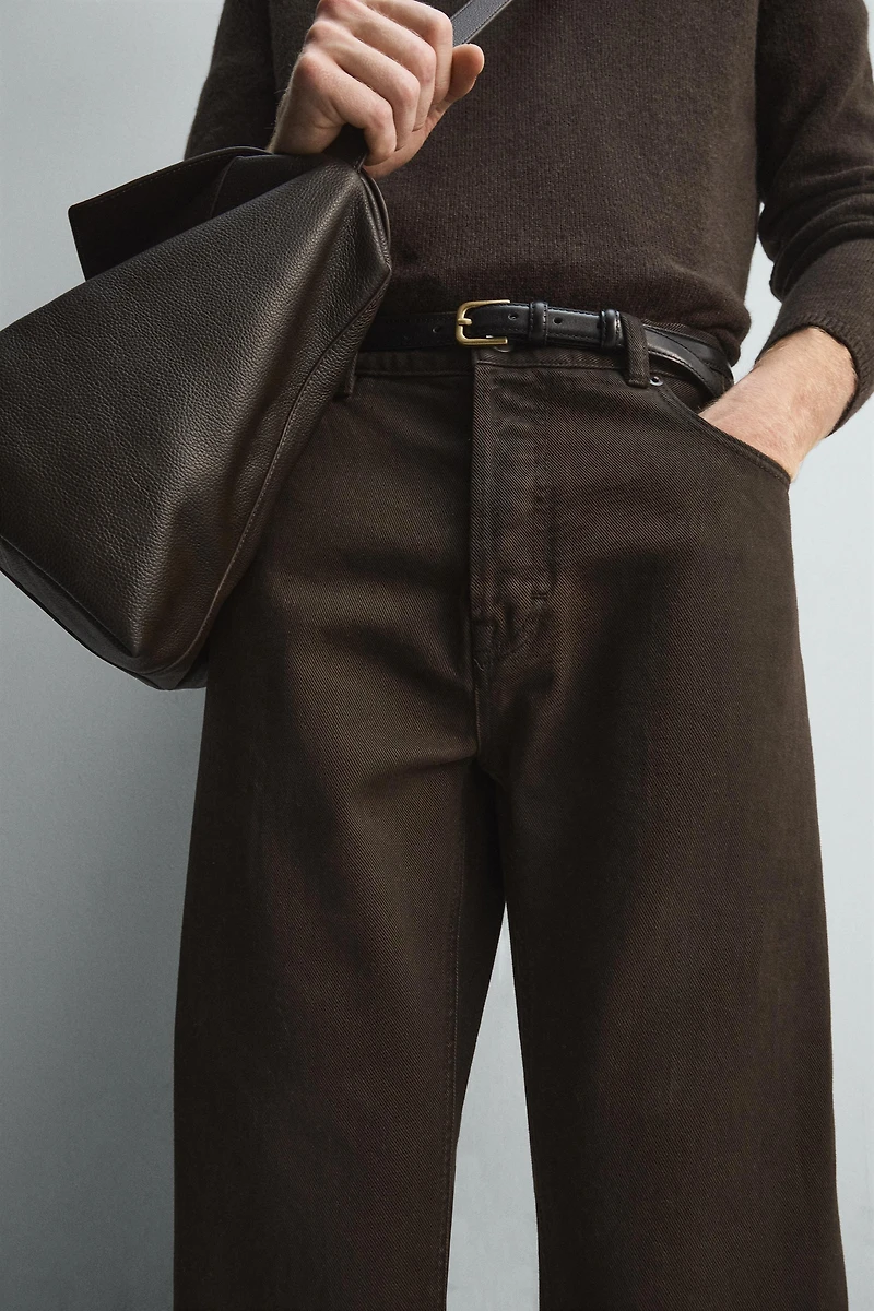 WAXED FINISH STRAIGHT FIT JEANS