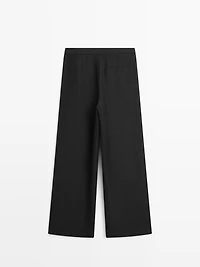 Flowing linen suit trousers