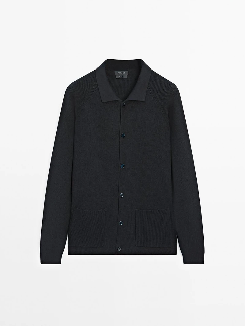 Cotton knit cardigan with buttons