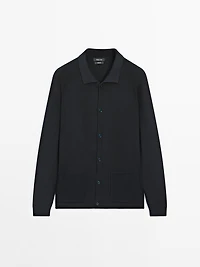 Cotton knit cardigan with buttons