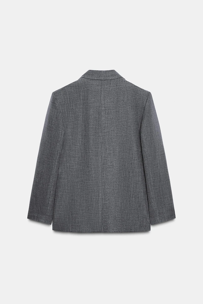 HERRINGBONE BLAZER WITH SHOULDER PADS