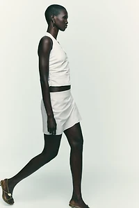 PLEATED WRAP SKORT