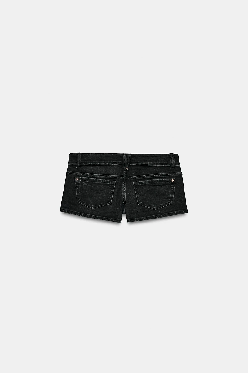 TRF LOW-RISE DENIM MINI SHORTS