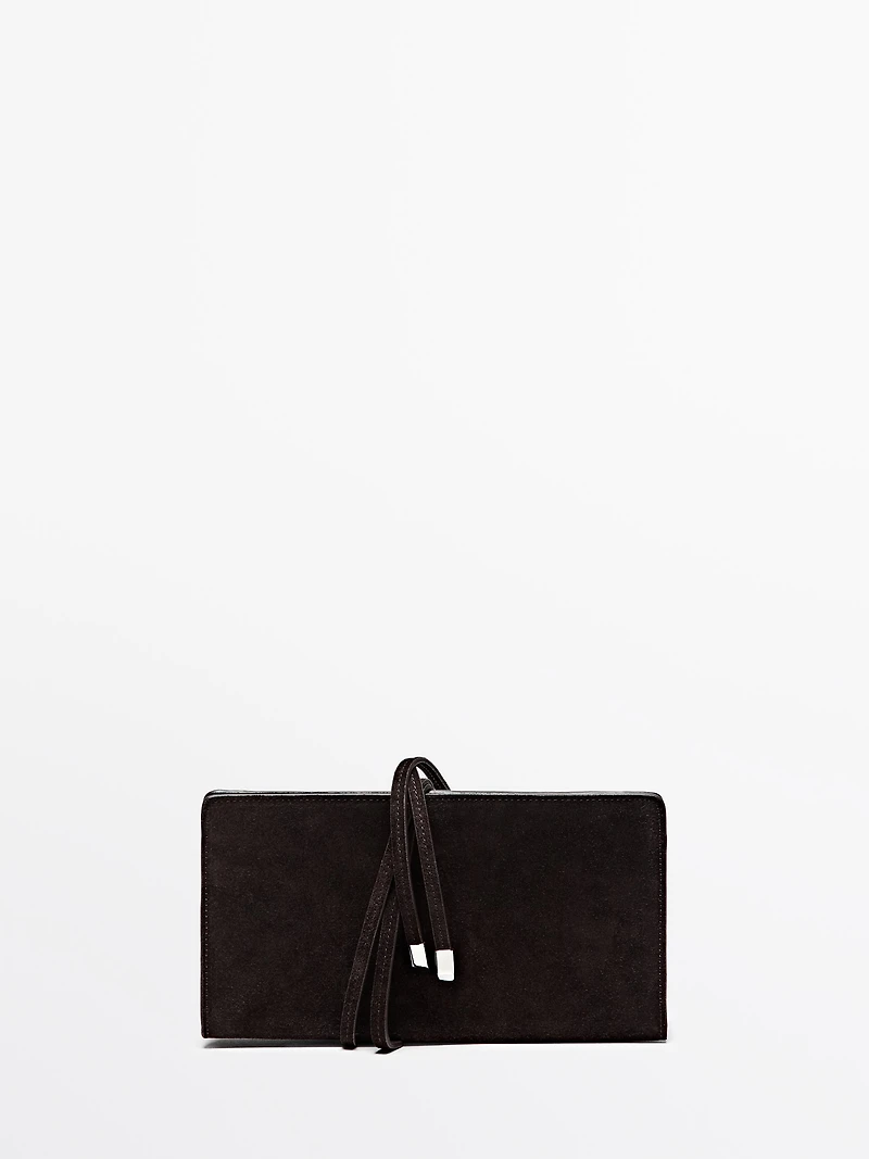 Split leather handbag