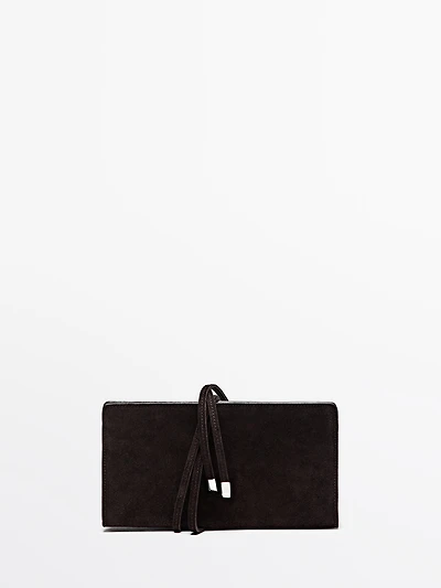 Split leather handbag