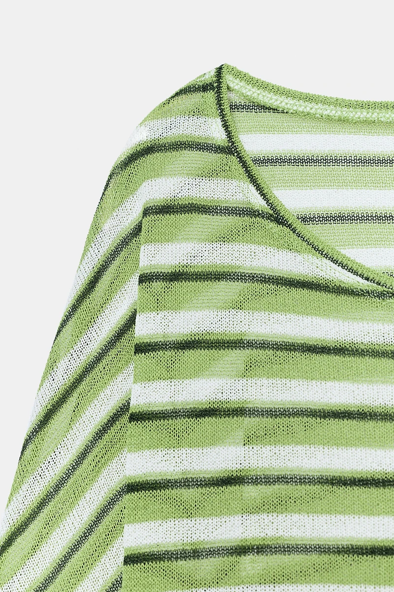 RUSTIC STRIPED CAPE T-SHIRT