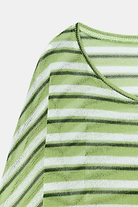 RUSTIC STRIPED CAPE T-SHIRT