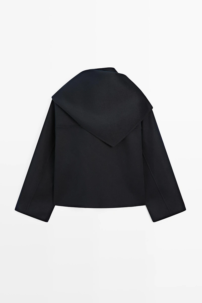 Short coat with scarf detail
