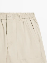 Bermuda carpenter en popeline de coton