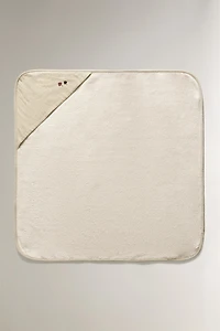 SERVIETTE DE BAIN CAPUCHE BÉBÉ GAZE RAYURES