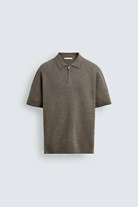 KNIT ZIP POLO SHIRT