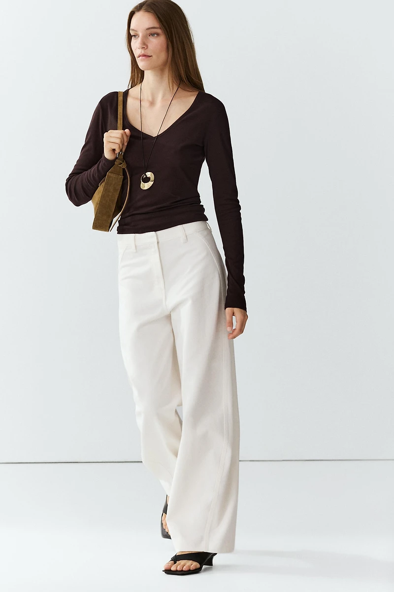 100% cotton barrel-fit pants