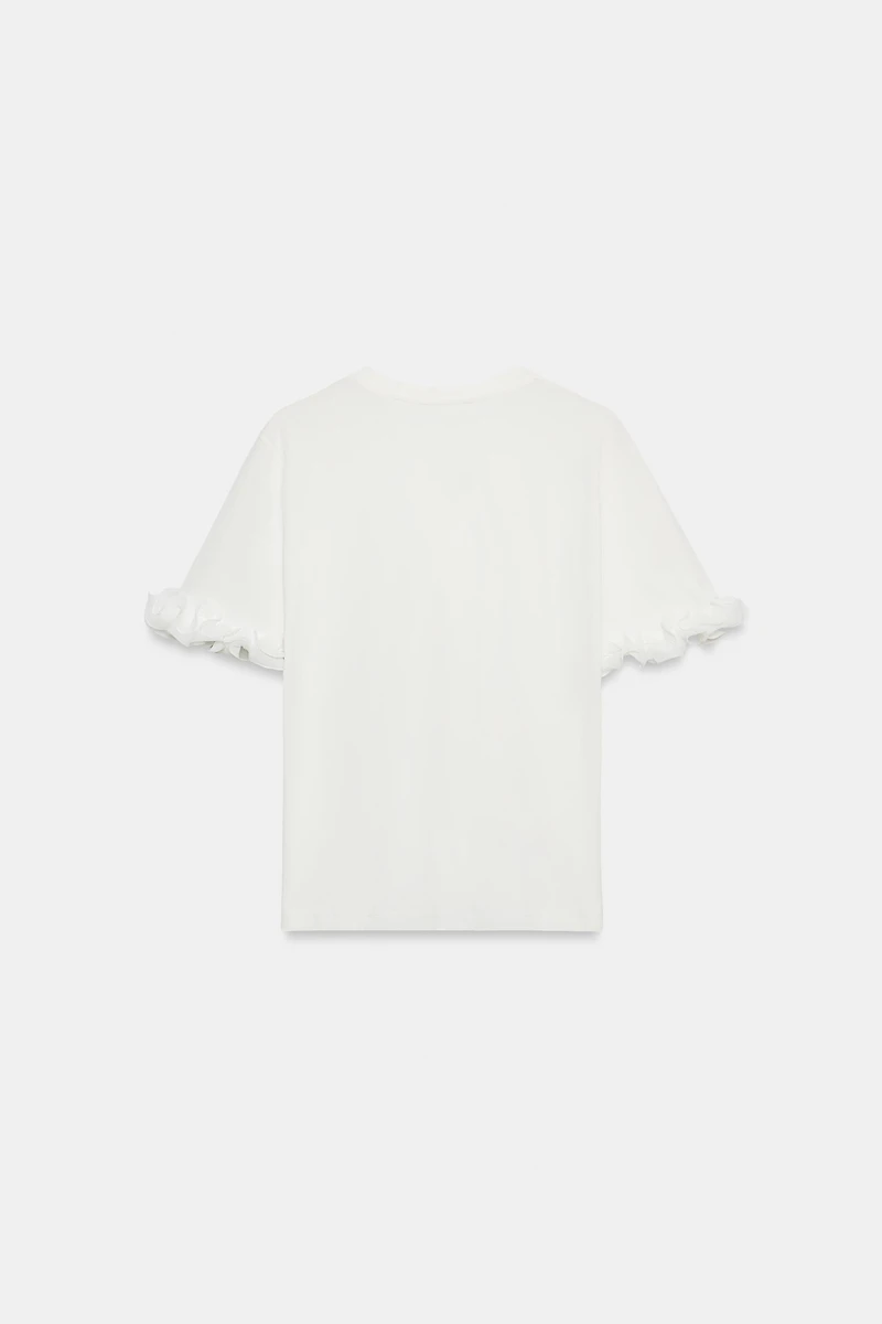 COTTON RUFFLE T-SHIRT