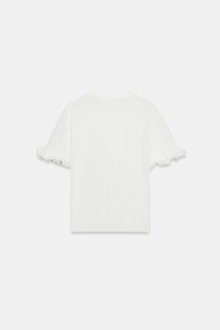 COTTON RUFFLE T-SHIRT