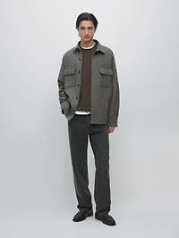 Wool blend overshirt with pockets