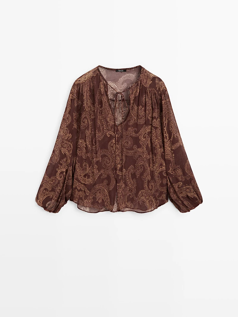 Chemisier fluide imprimé cachemire