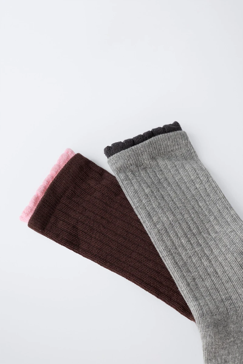 TWO-PACK OF LONG DOUBLE-EFFECT SOCKS