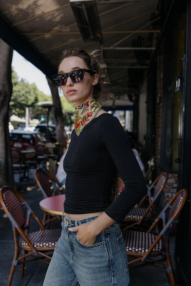 Zara Bordeaux Zara Haut Sans Manche Zara T-shirt à Manches Longues