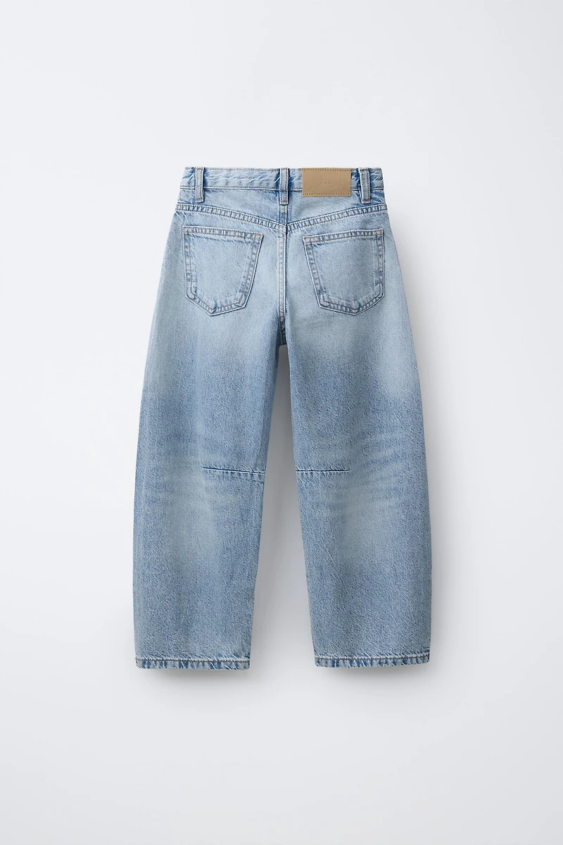 RHINESTONE BARREL JEANS