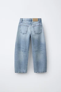 RHINESTONE BARREL JEANS
