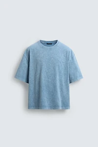 WASHED SLUB TEXTURED T-SHIRT