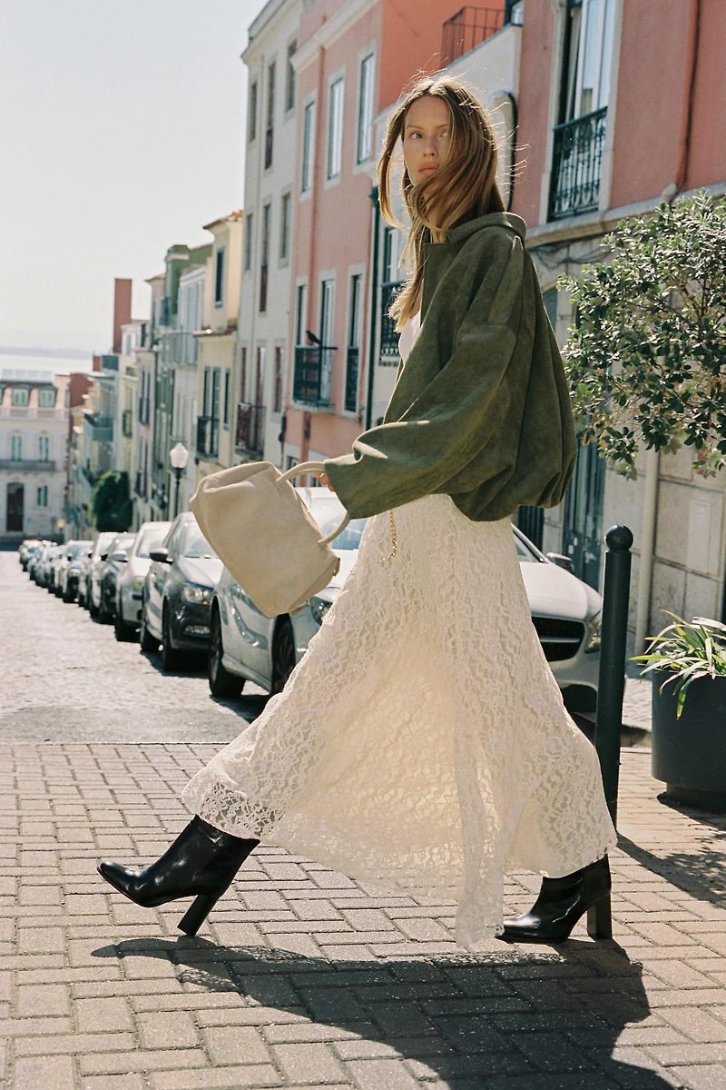 JUPE MI-LONGUE CEINTURE CHAÎNE