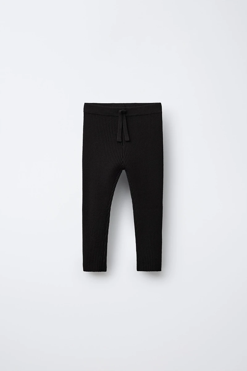 RIBBED KNIT LEGGINGS