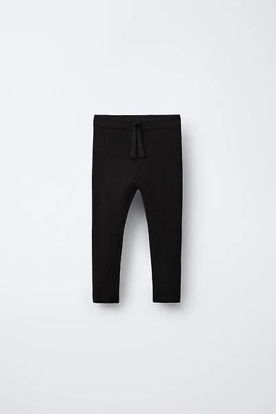 RIBBED KNIT LEGGINGS