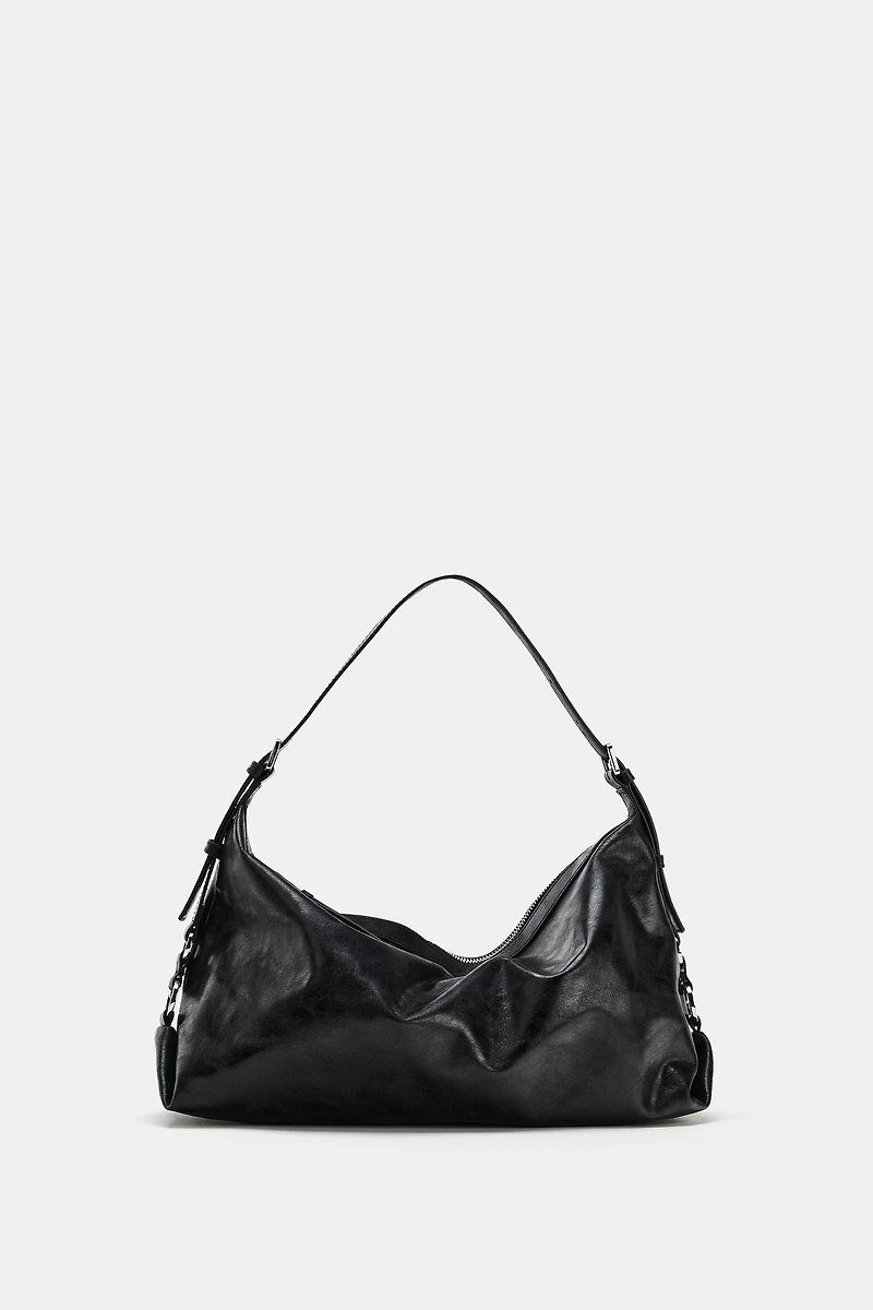 METAL BUCKLE SHOULDER BAG