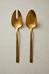 SET OF GOLD STEEL SALAD FLATWARE (SET OF 2)