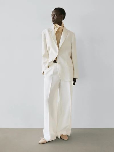 Pantalon de tailleur fluide en lin