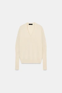 EXTRAFINE KNIT V-NECK JUMPER