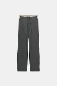 STRIPED VISCOSE BLEND PANTS