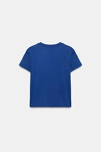 WASHED EFFECT TEXT T-SHIRT