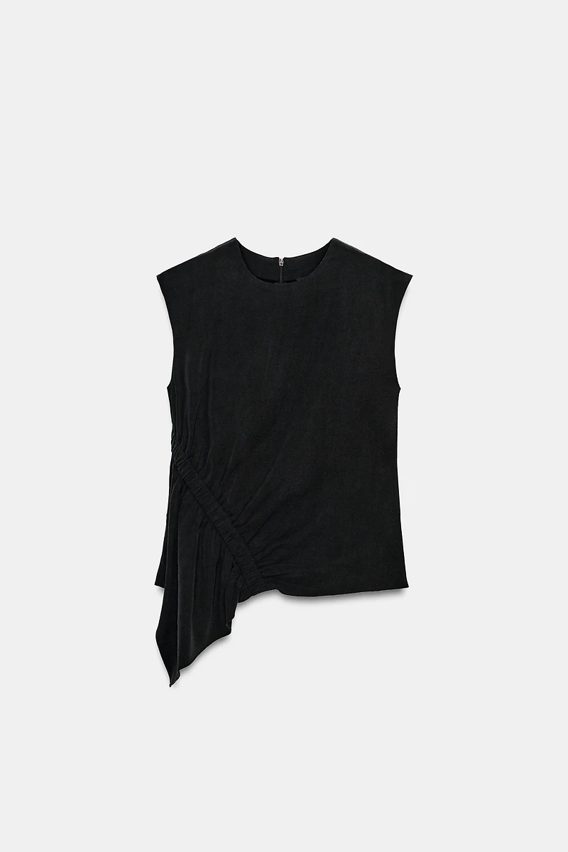 SLEEVELESS RUCHED TOP