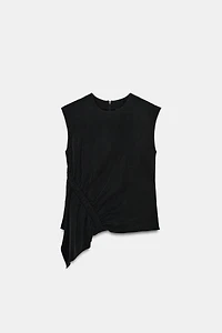 SLEEVELESS RUCHED TOP