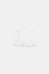 EMBROIDERED LINEN BLEND SHORTS ZW COLLECTION