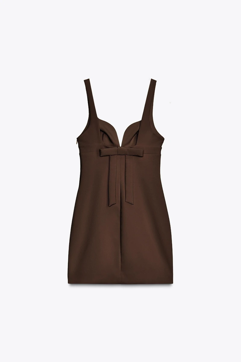 BOW ELASTIC SHORT DRESS