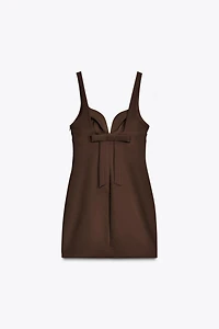 BOW ELASTIC SHORT DRESS