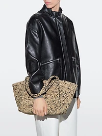 Tote bag moyen format 100 % raphia